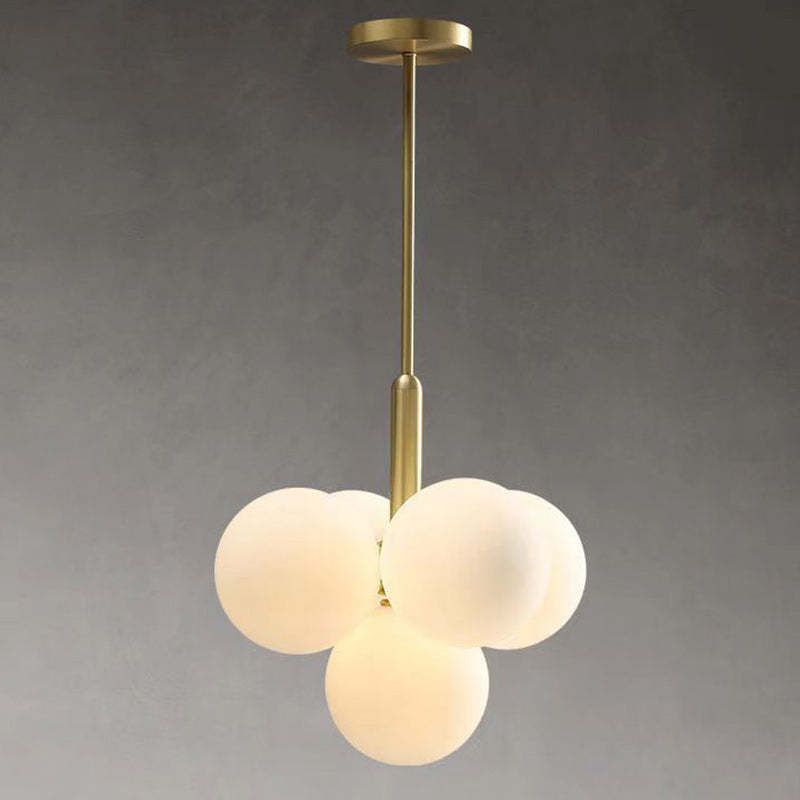 Contemporary Luxe Globe Iron Glass Chandelier