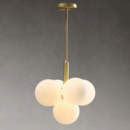 Contemporary Luxe Globe Iron Glass Chandelier