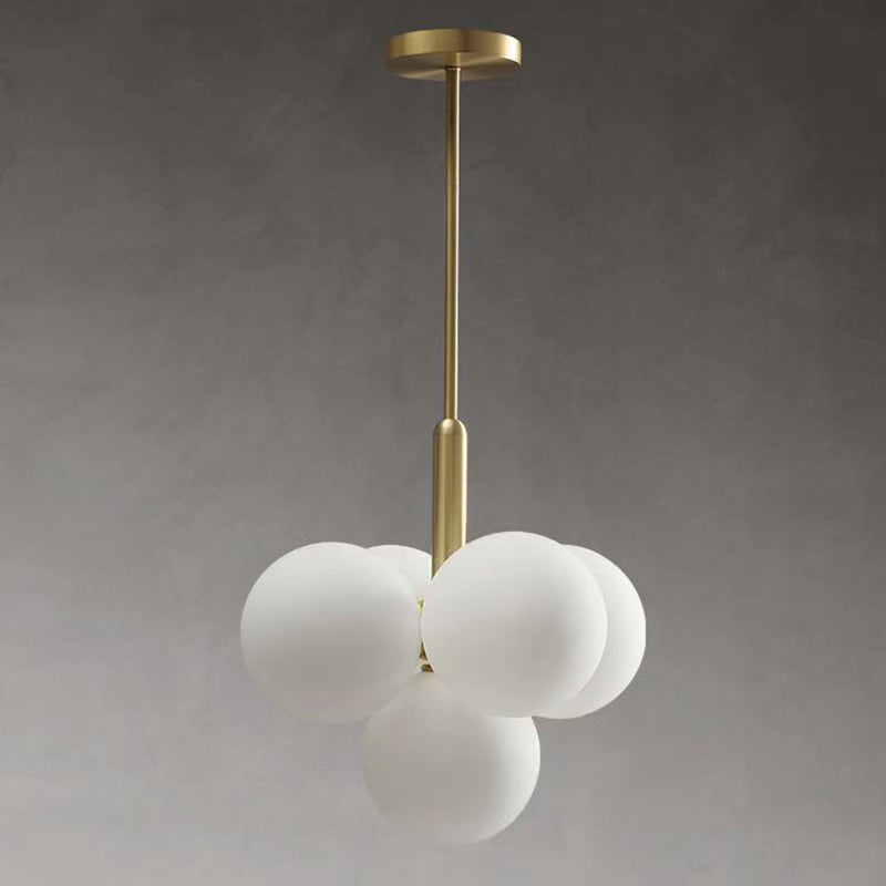 Contemporary Luxe Globe Iron Glass Chandelier