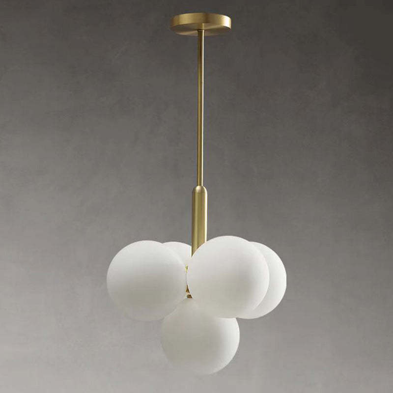 Contemporary Luxe Globe Iron Glass Chandelier