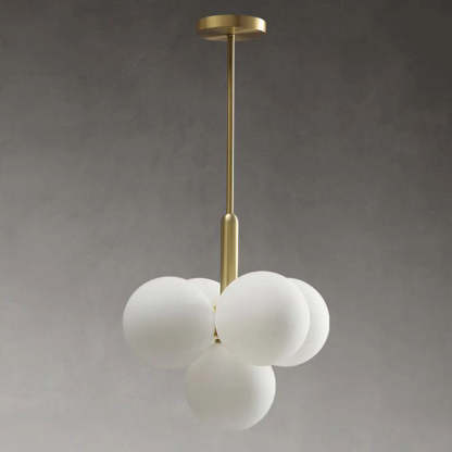 Contemporary Luxe Globe Iron Glass Chandelier