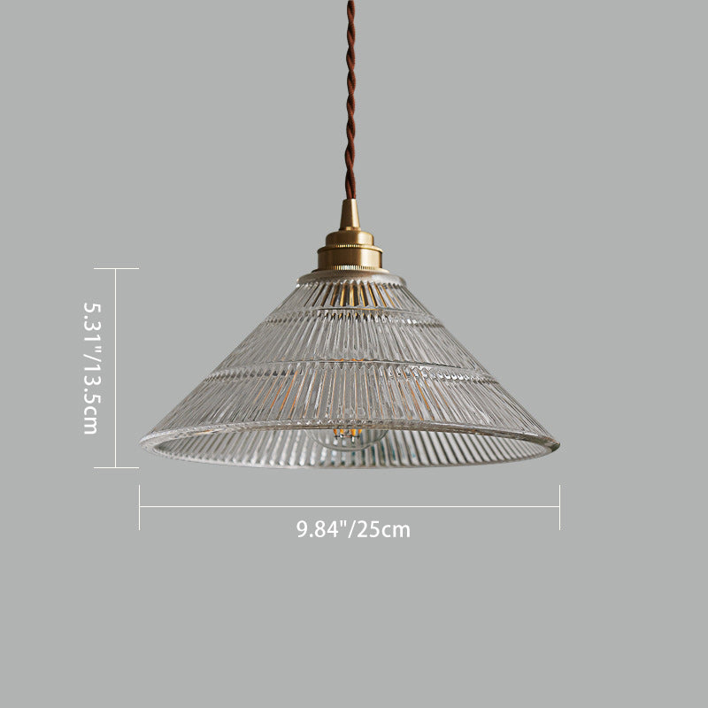 Scandinavian Cone Copper Glass Pendant Light