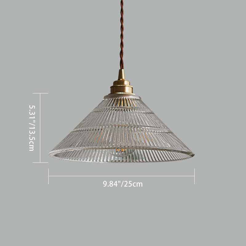 Scandinavian Cone Copper Glass Pendant Light