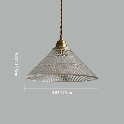 Scandinavian Cone Copper Glass Pendant Light