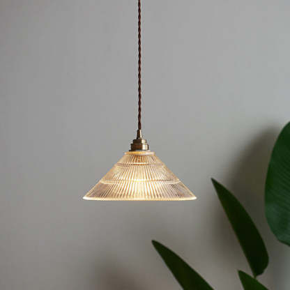 Scandinavian Cone Copper Glass Pendant Light