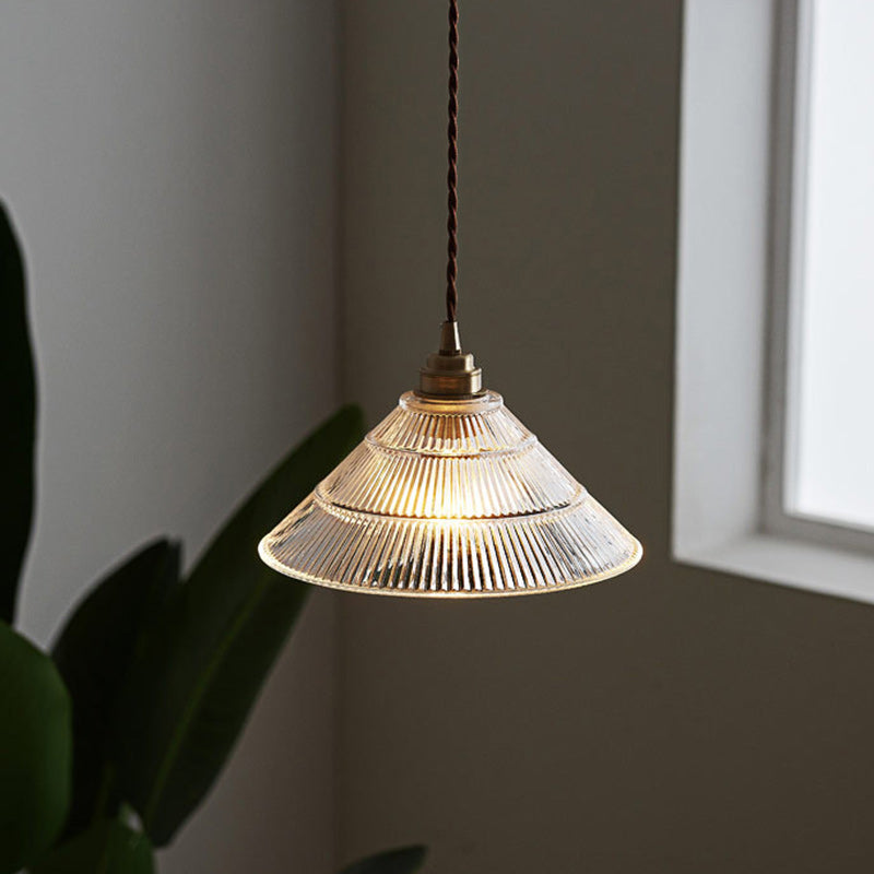 Scandinavian Cone Copper Glass Pendant Light