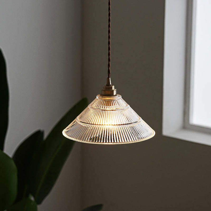 Scandinavian Cone Copper Glass Pendant Light