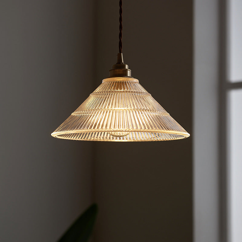Scandinavian Cone Copper Glass Pendant Light