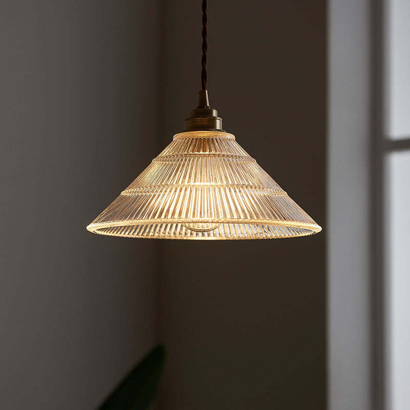Scandinavian Cone Copper Glass Pendant Light
