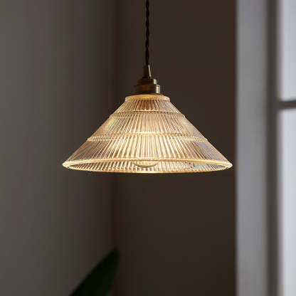 Scandinavian Cone Copper Glass Pendant Light
