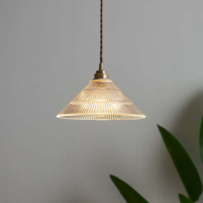 Scandinavian Cone Copper Glass Pendant Light
