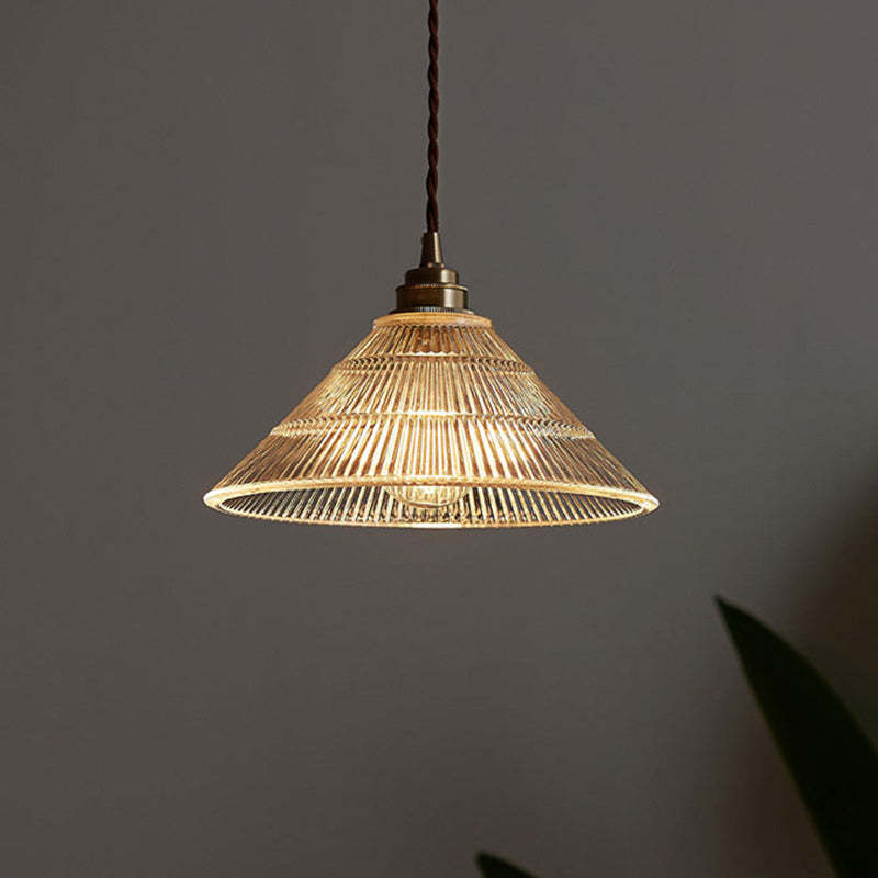 Scandinavian Cone Copper Glass Pendant Light