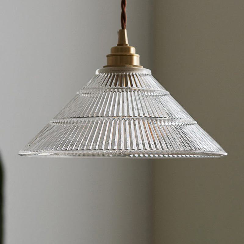 Scandinavian Cone Copper Glass Pendant Light