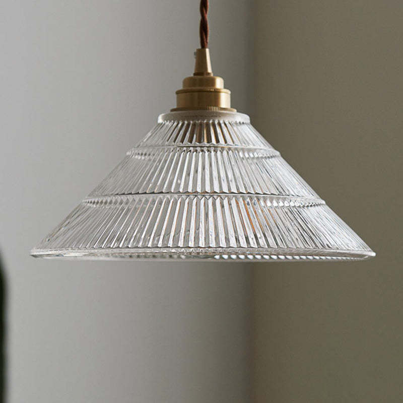 Scandinavian Cone Copper Glass Pendant Light