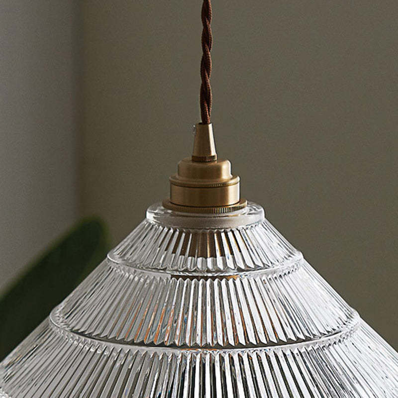 Scandinavian Cone Copper Glass Pendant Light