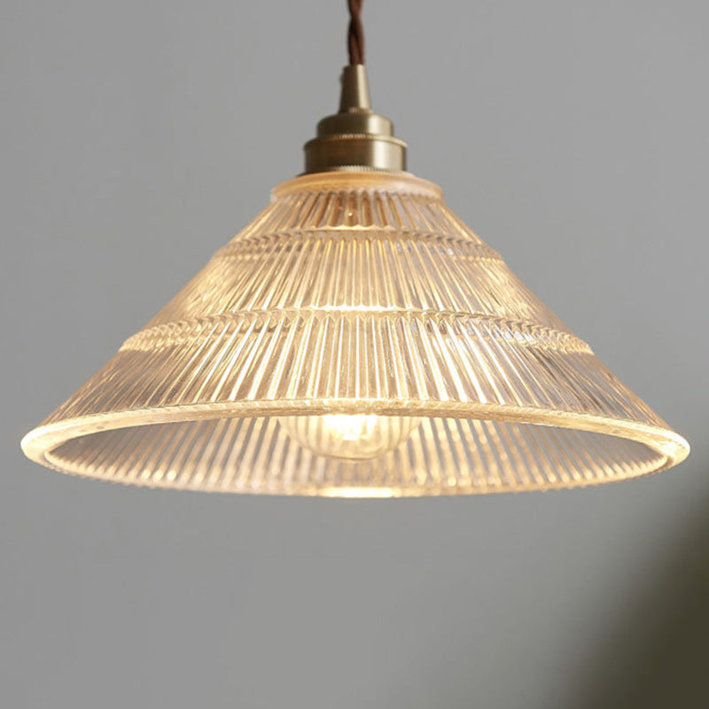Scandinavian Cone Copper Glass Pendant Light