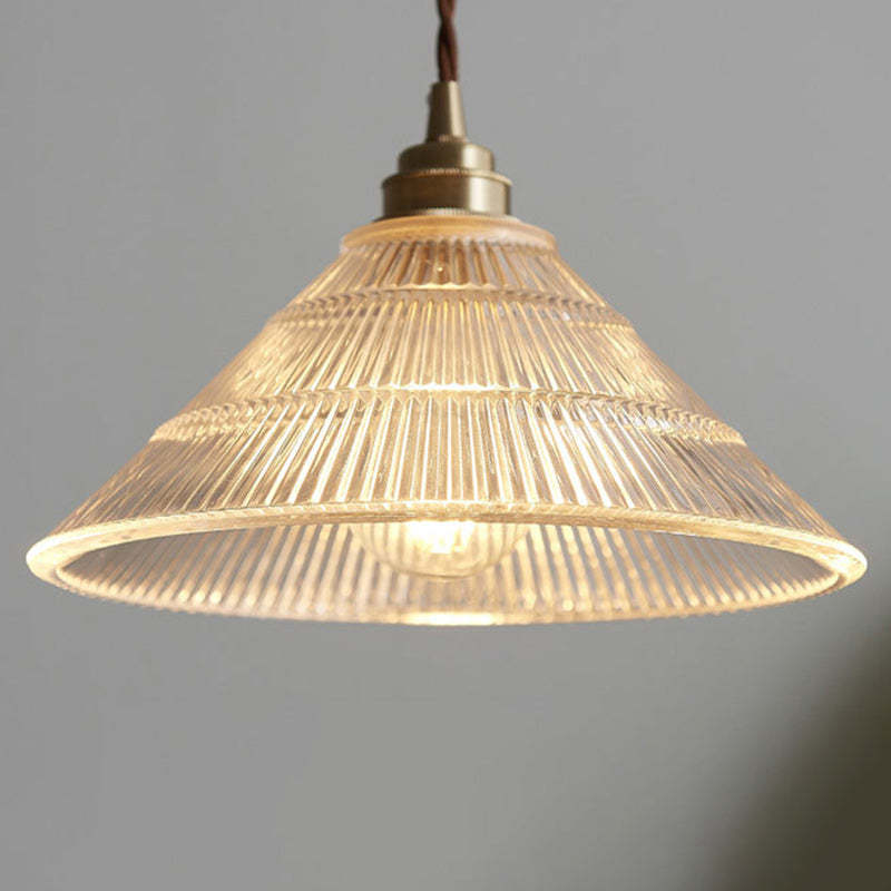 Scandinavian Cone Copper Glass Pendant Light