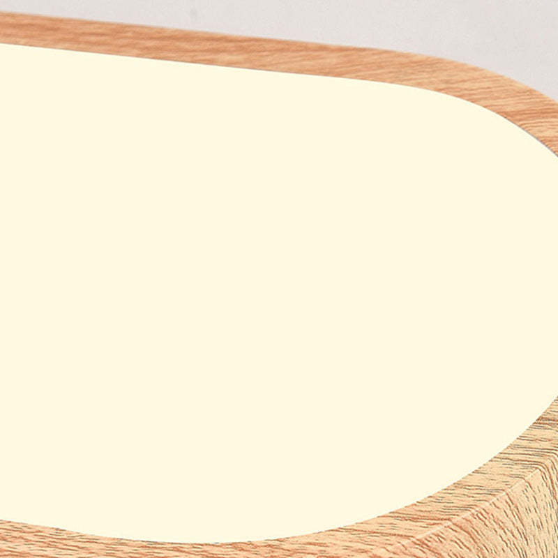 Nordic Rectangular Wood Acrylic LED Flush Mount Light