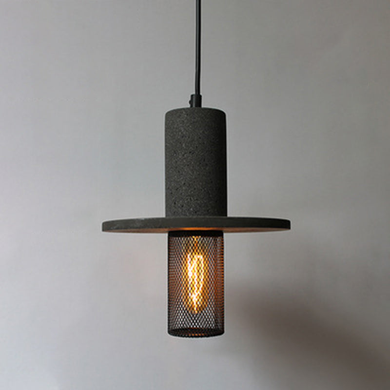 Scandinavian Column Iron Cement Pendant Light
