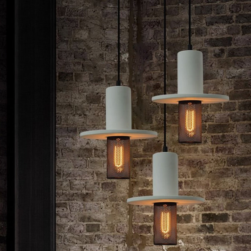 Scandinavian Column Iron Cement Pendant Light