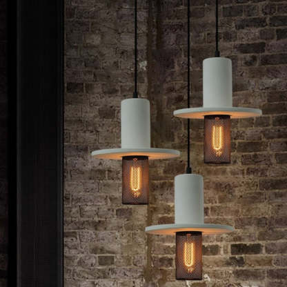 Scandinavian Column Iron Cement Pendant Light