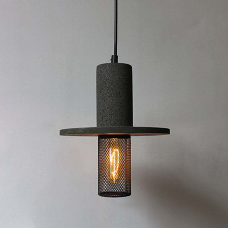 Scandinavian Column Iron Cement Pendant Light