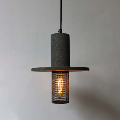 Scandinavian Column Iron Cement Pendant Light