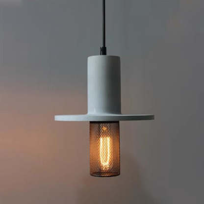 Scandinavian Column Iron Cement Pendant Light