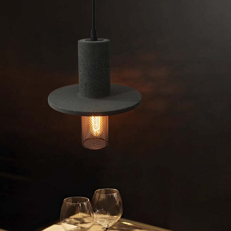 Scandinavian Column Iron Cement Pendant Light