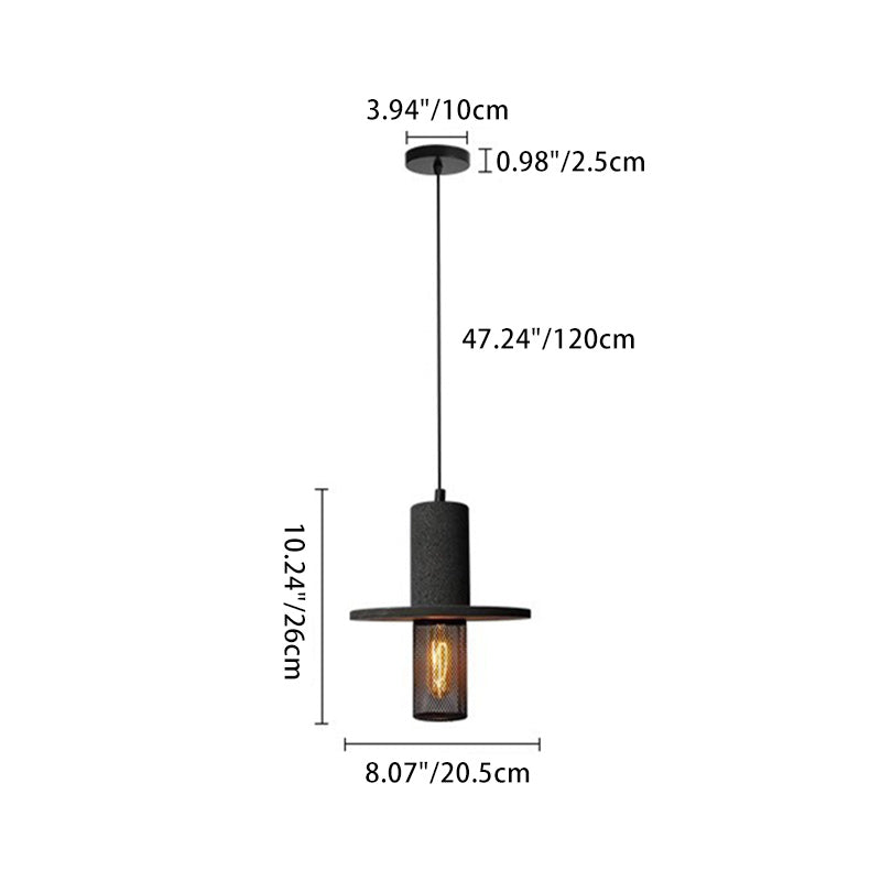 Scandinavian Column Iron Cement Pendant Light