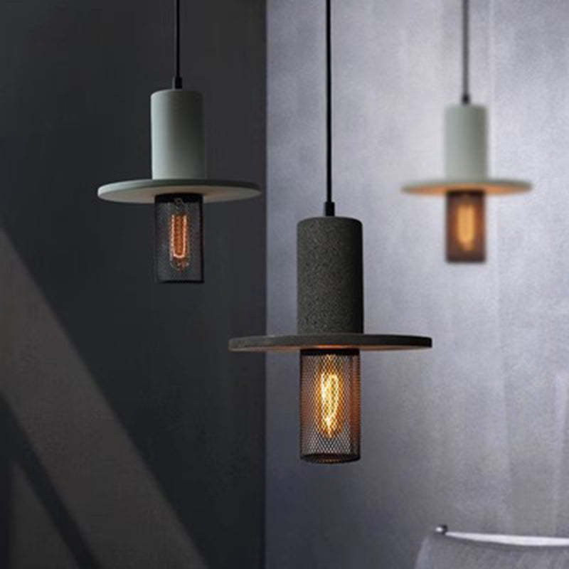 Scandinavian Column Iron Cement Pendant Light