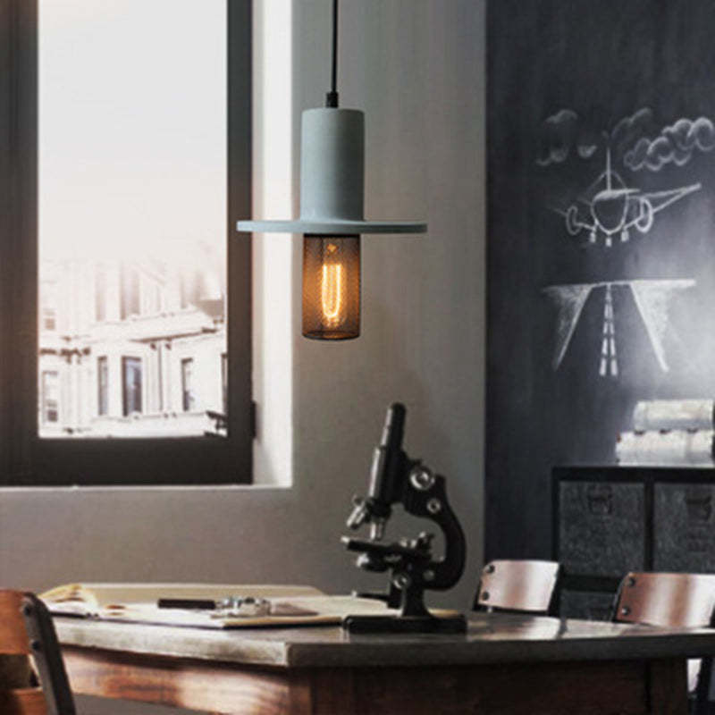 Scandinavian Column Iron Cement Pendant Light