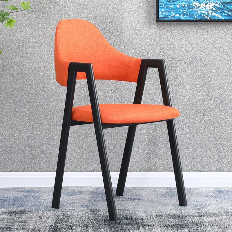 Nordic Iron Fabric Armchair — Orange & Black