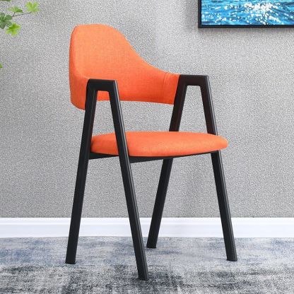 Nordic Iron Fabric Armchair — Orange & Black