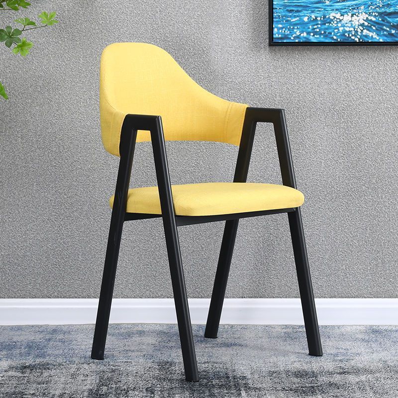 Nordic Iron Fabric Armchair — Blue & Black