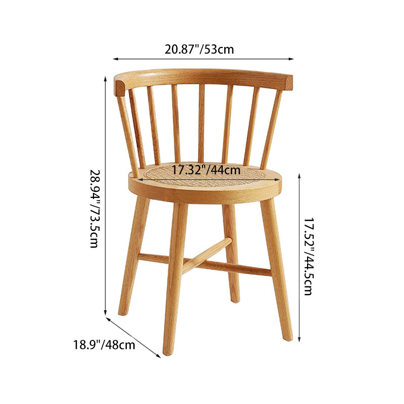 Nordic Rattan Wood Armless Chair — Black