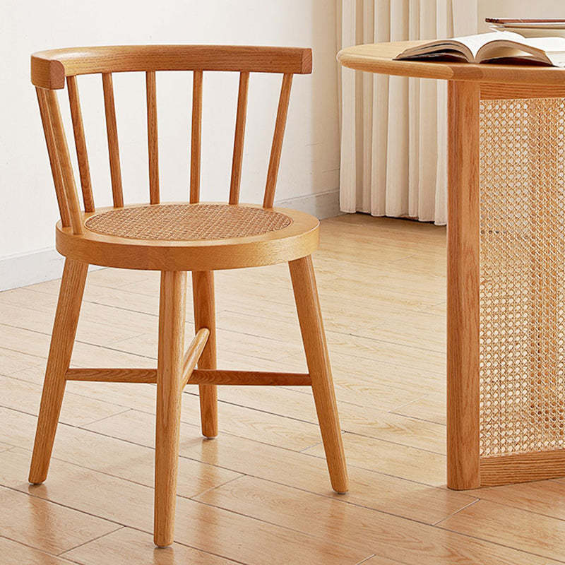 Nordic Rattan Wood Armless Chair