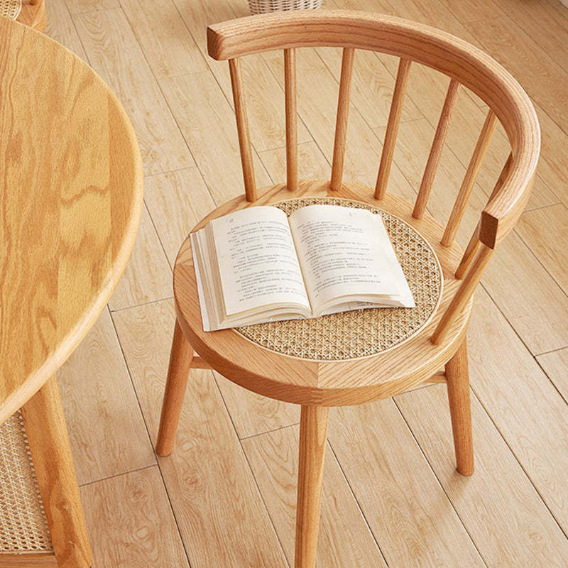 Nordic Rattan Wood Armless Chair