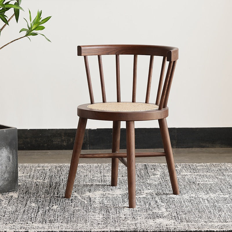 Nordic Rattan Wood Armless Chair