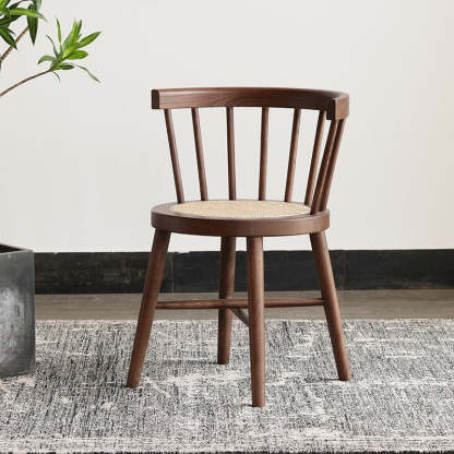 Nordic Rattan Wood Armless Chair