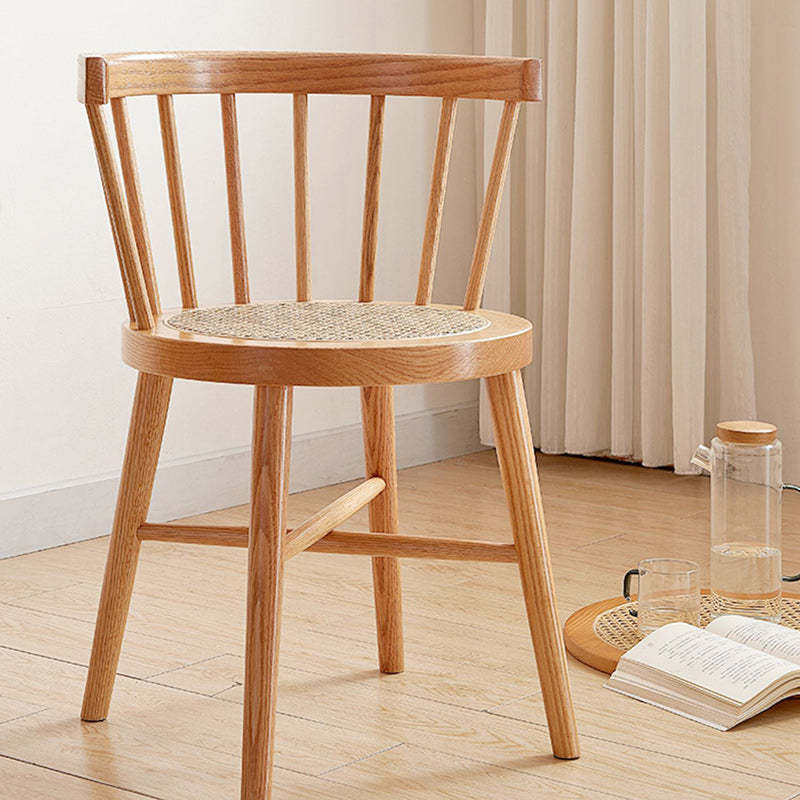Nordic Rattan Wood Armless Chair