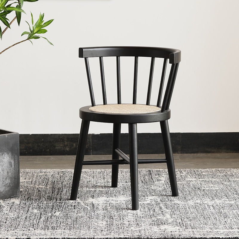 Nordic Rattan Wood Armless Chair