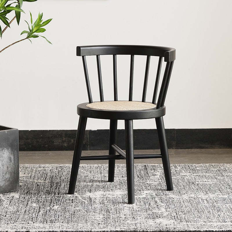 Nordic Rattan Wood Armless Chair
