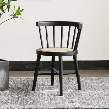 Nordic Rattan Wood Armless Chair