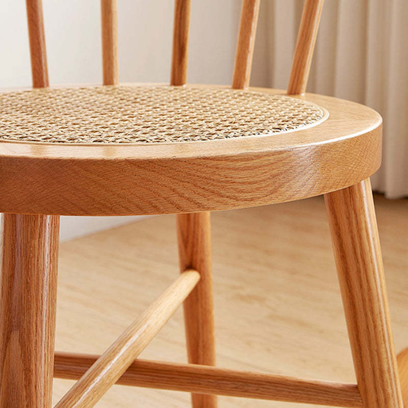 Nordic Rattan Wood Armless Chair