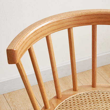 Nordic Rattan Wood Armless Chair