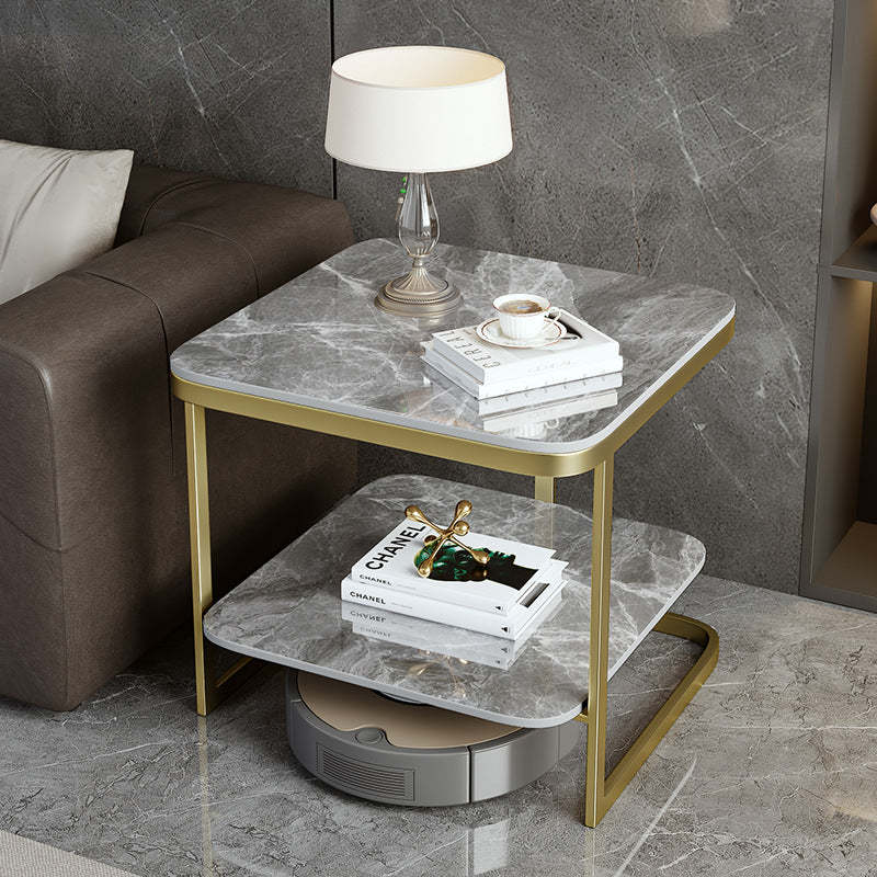 Nordic end rock end & side tables in iron — Gray / Gold