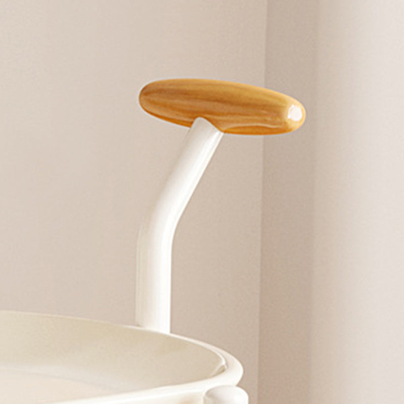Contemporary Oval Steel Plastic 2-Tier End Table