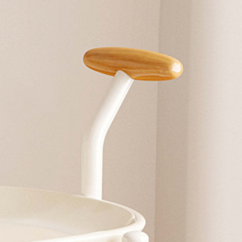 Contemporary Oval Steel Plastic 2-Tier End Table