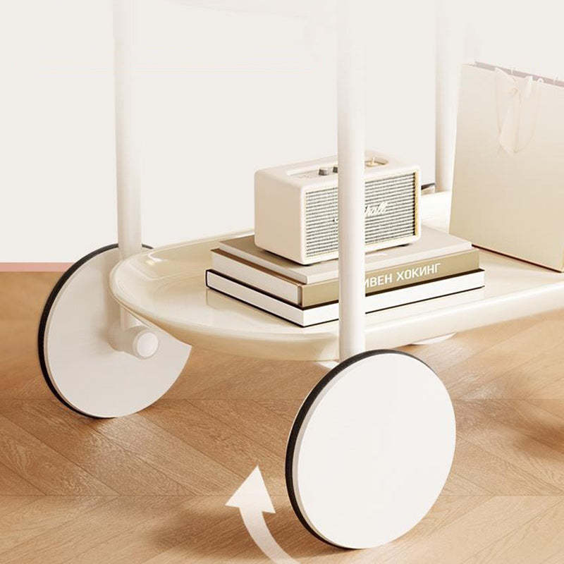 Contemporary Oval Steel Plastic 2-Tier End Table